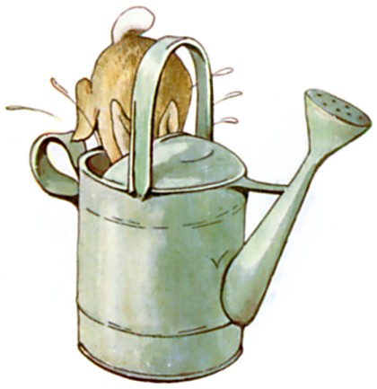 Peter in the watering can