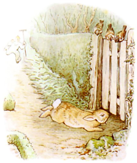 Peter slipping under the gate