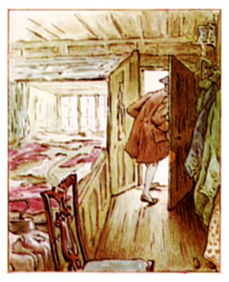 Little mice gathering cherry-coloured silk snippets