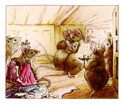 Mice clicking their thimbles and singing as they work