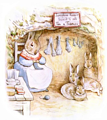 Old Mrs. Rabbit at home<br>FOR THE CHILDREN OF SAWREY<br>FROM OLD MR. BUNNY