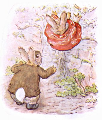 Benjamin and Peter falling from the pear-tree