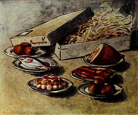 A delicious but plaster dinner laid out on plates