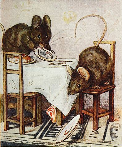The ham rolling under the table after breaking off the plate