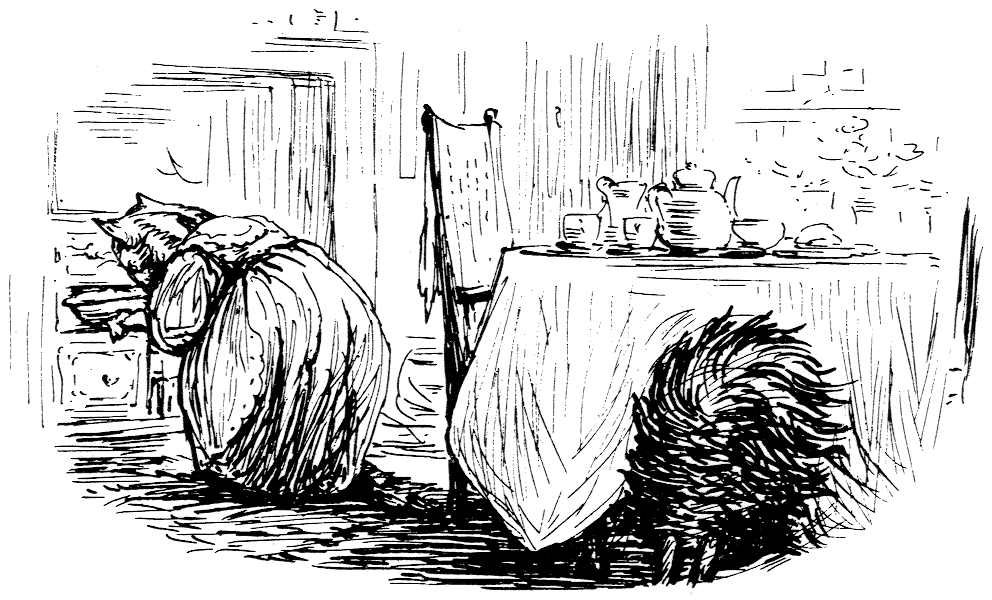 Duchess is distracted as the mouse pie is taken from the oven|60%