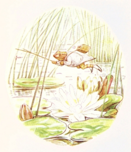 Mr. Jeremy Fisher in his lily-leaf boat