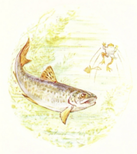 A trout jumping up to seize Jeremy
