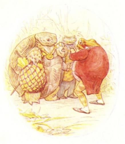 Alderman Ptolemy Tortoise arriving with salad