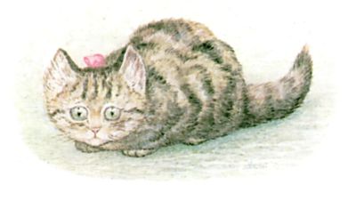 Miss Moppet thinking she has heard a mouse