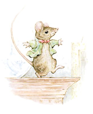 The Mouse dancing a jig on top of the cupboard