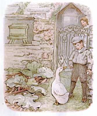 The farmer's son carrying off Jemima's eggs