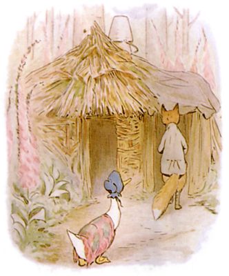 The dismal-looking house amongst the fox-gloves