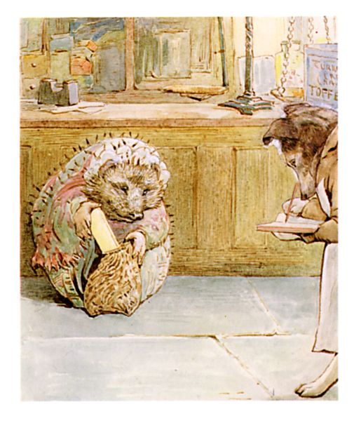 Mrs. Tiggy-Winkle buying soap