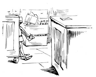 A policeman writing in a note-book in the shop