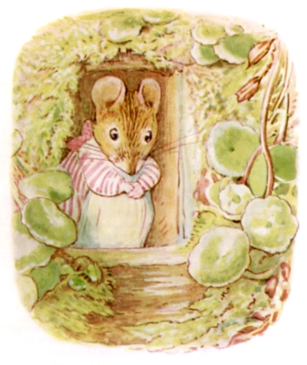 Mrs. Tittlemouse at her front door