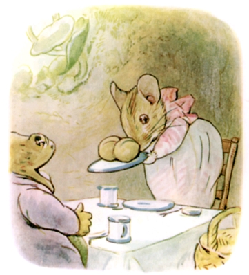 Feeding Mr. Jackson cherry-stones