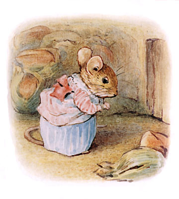 Mrs. Tittlemouse shut into the nut-cellar