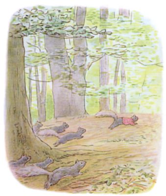 Other squirrels chasing Timmy Tiptoes