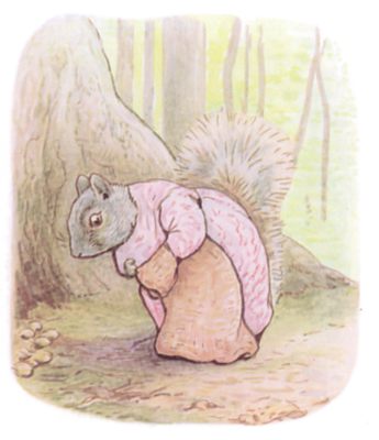 Goody gathering nuts by herself