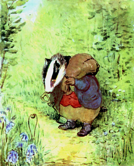 The badger's heavy footmarks in the mud
