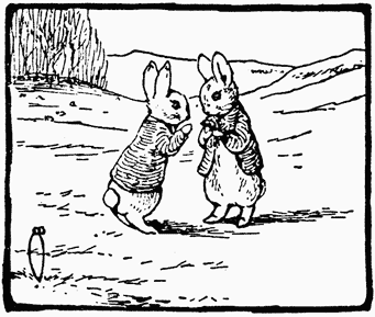 Peter Rabbit and Benjamin Bunny conferring