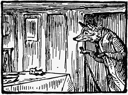 Mr. Tod entering his kitchen