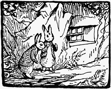 The rabbits listening to the terrifying racket inside