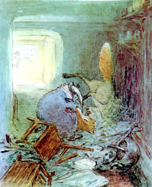 The battle inside the house.