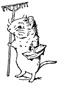 Emblem: A mouse with a basket and a rake |25%