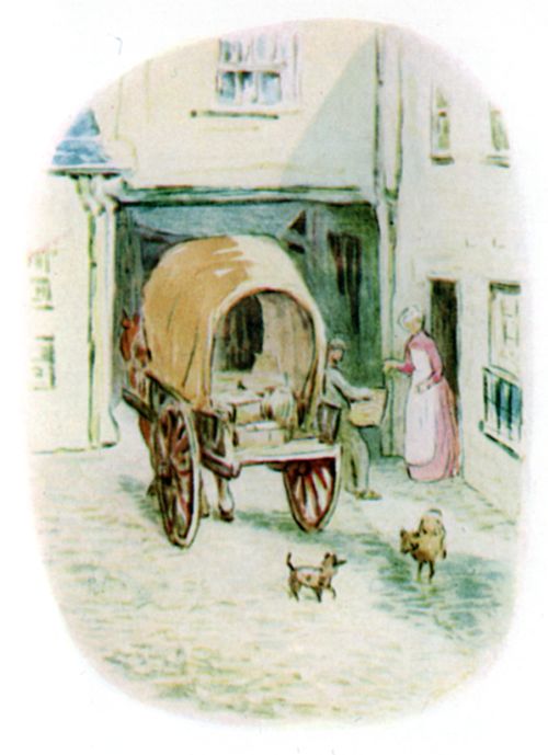 The hamper arriving at the town house