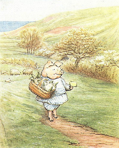 Robinson setting off with the big basket