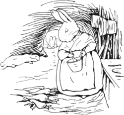 Peter put to bed by his mother