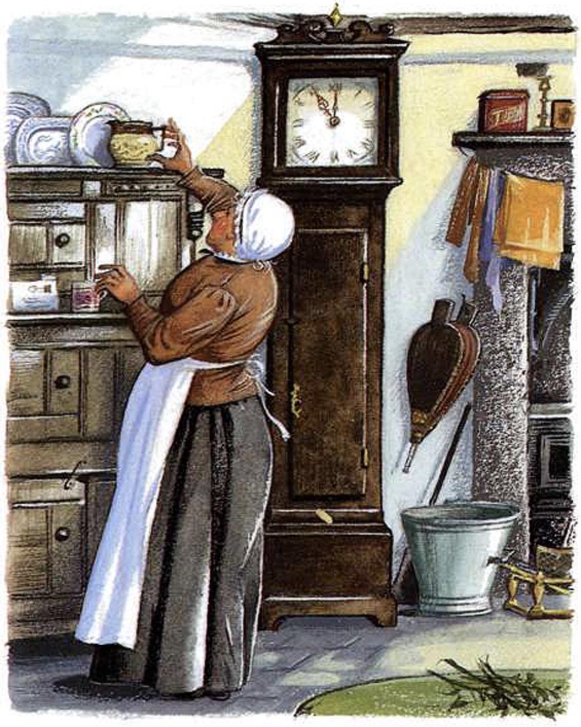 Sally Tidying the Kitchen<br>Illustration by Pauline Baynes (1987)<br>Credit: Pauline Baynes Archive |60%